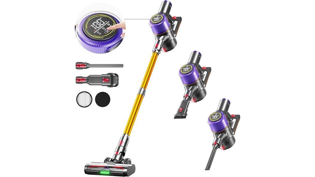 cordless vacuum with touch display