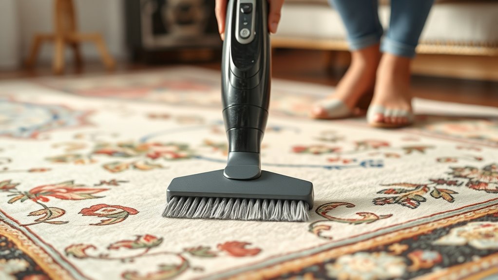 gentle vacuuming preserves rug delicate