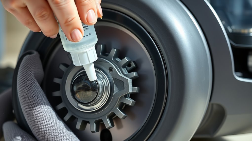lubricate vacuum moving parts