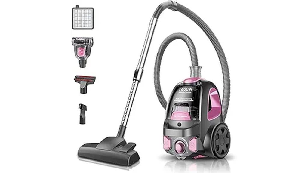 powerful 1600w bagless vacuum
