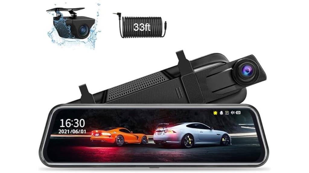 10 inch mirror dash cam
