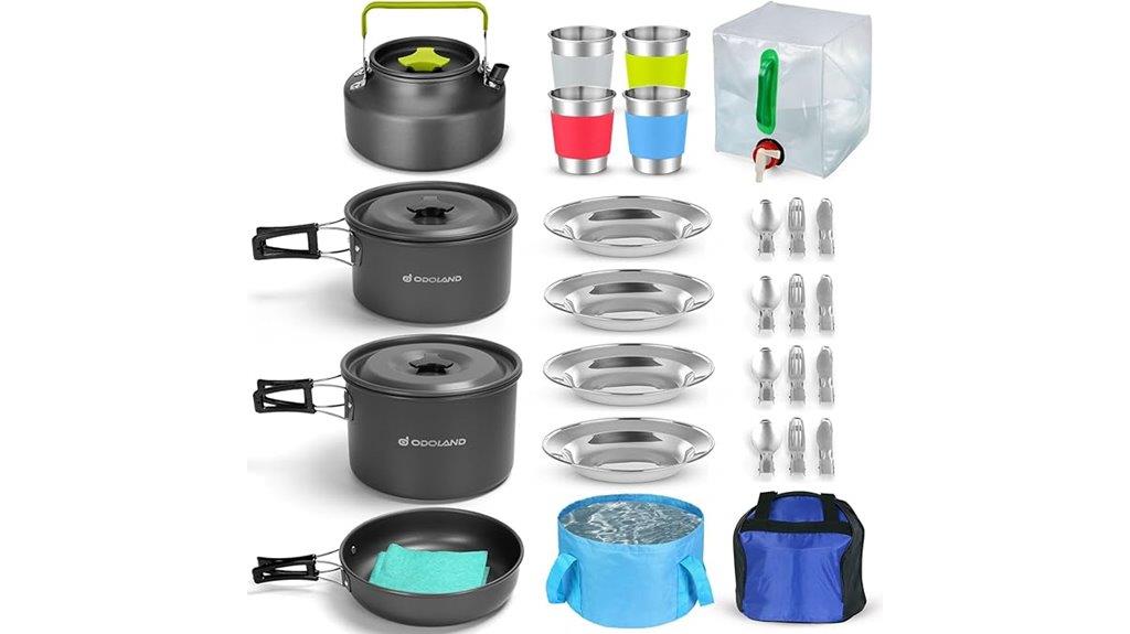 29 piece camping cookware