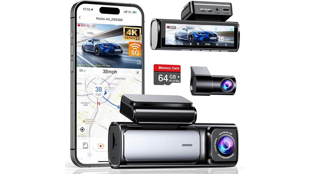 4k wifi gps dash cam