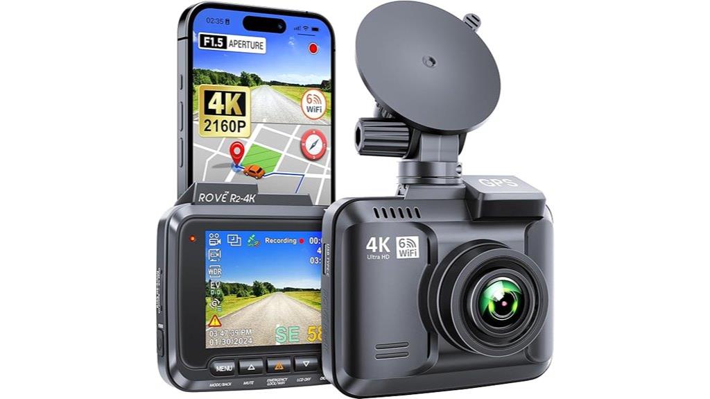 4k wifi gps dash cam