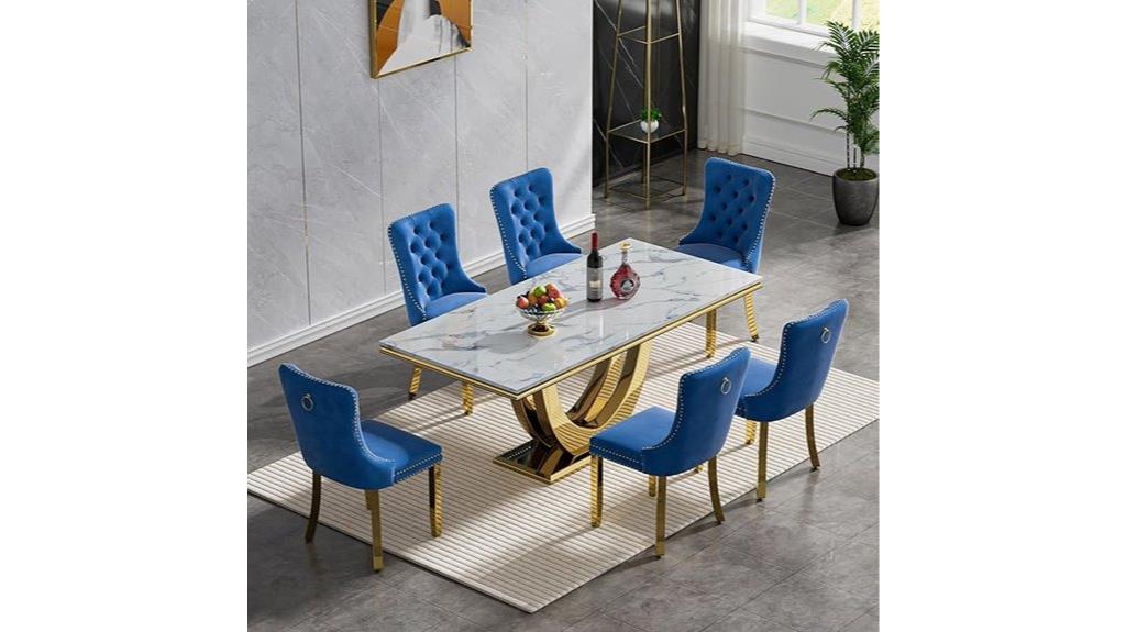 70 inch faux marble dining set