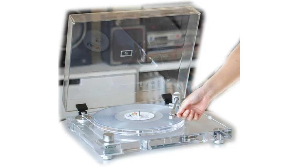 acrylic bluetooth aux turntable