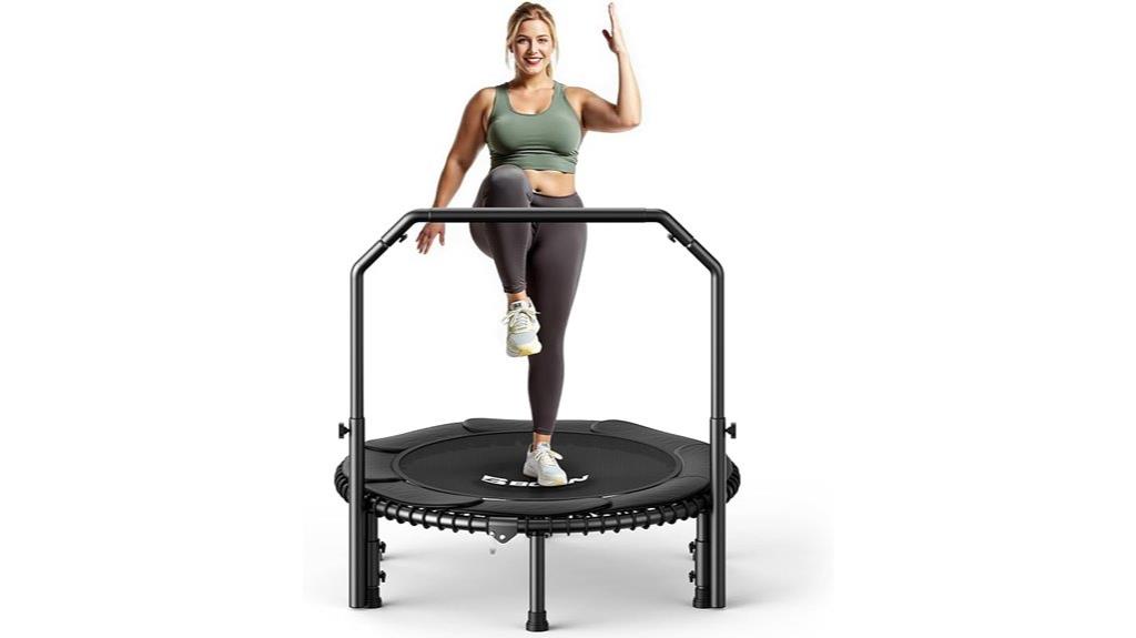 adult rebounder trampoline with handle