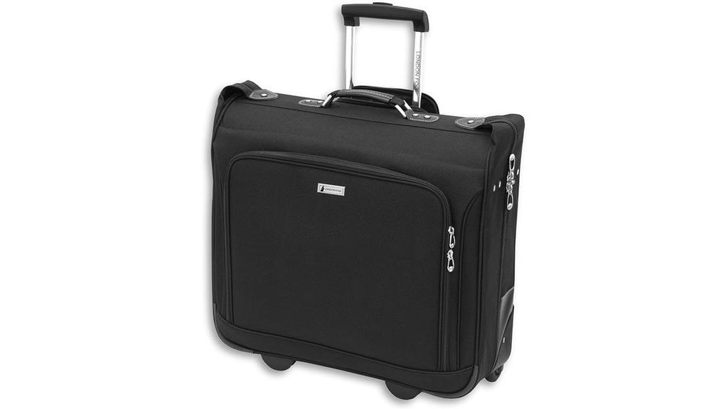 black buckingham wheeled garment bag