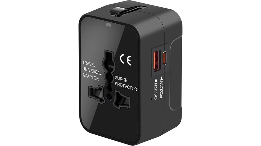 black universal travel charger