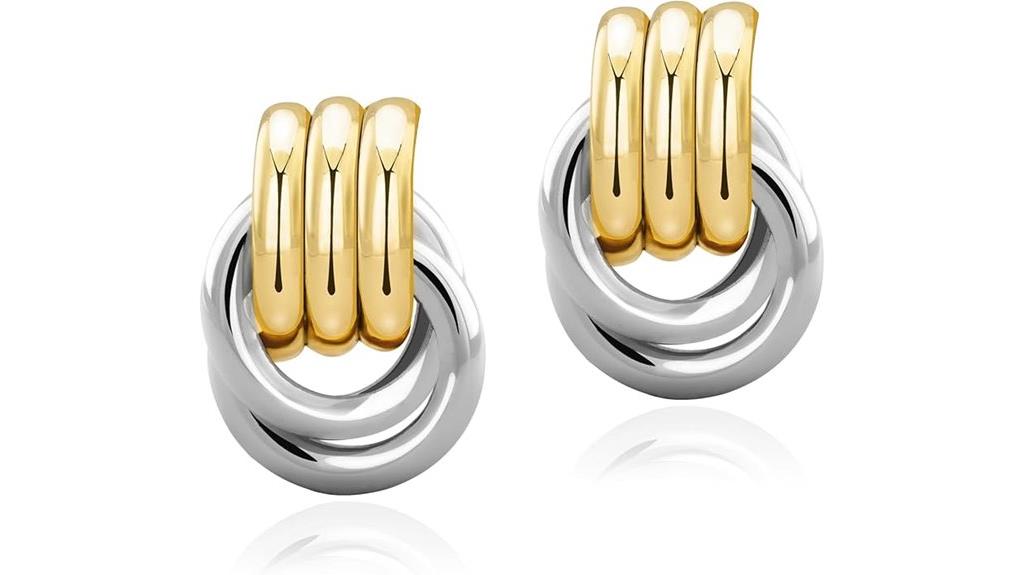 bold gold knot earrings