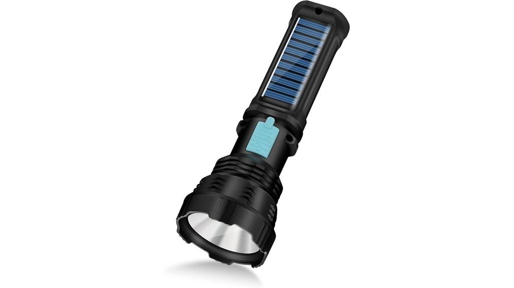 bright rechargeable solar flashlight