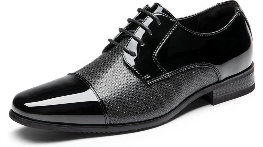 bruno marc patent oxford shoes