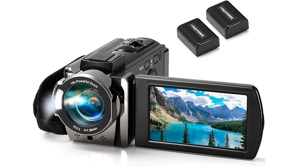 camcorder with dual batteries