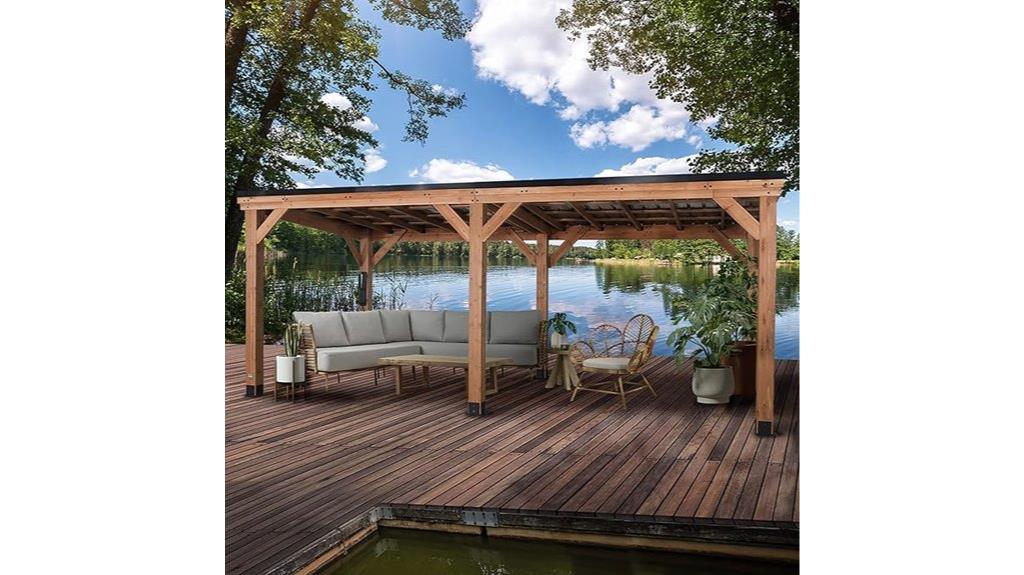 cedar gazebo with hardtop