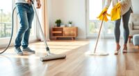 choosing mopping or vacuuming