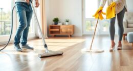 choosing mopping or vacuuming