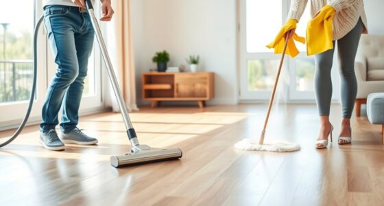 choosing mopping or vacuuming