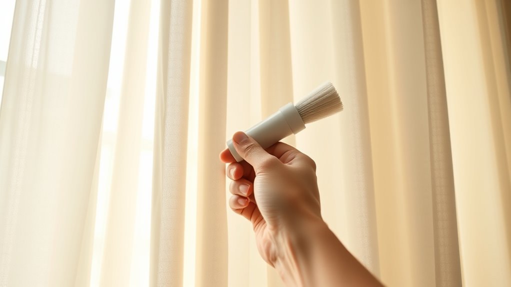 cleaning drapes with vacuum