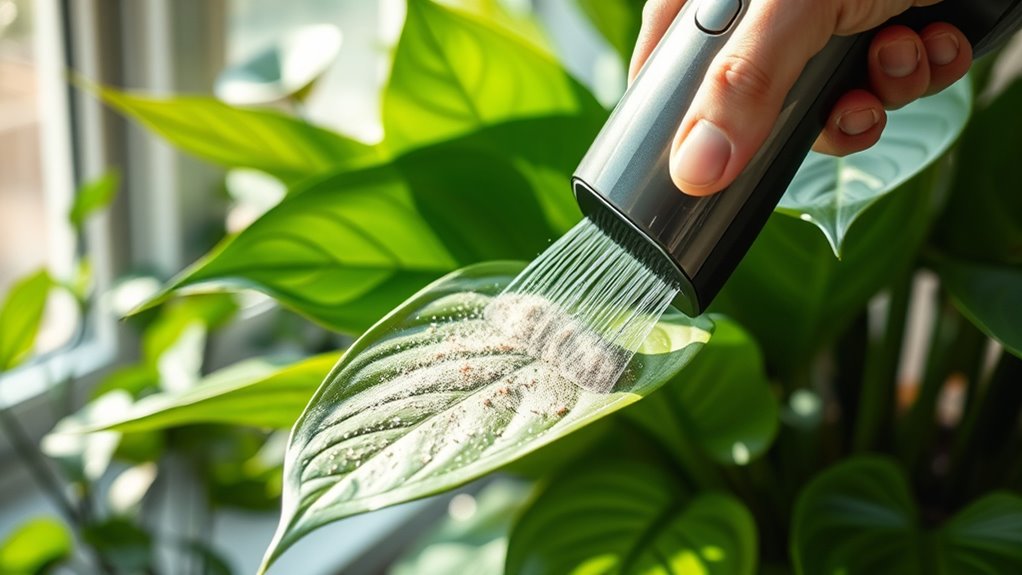 cleaning indoor plants regularly