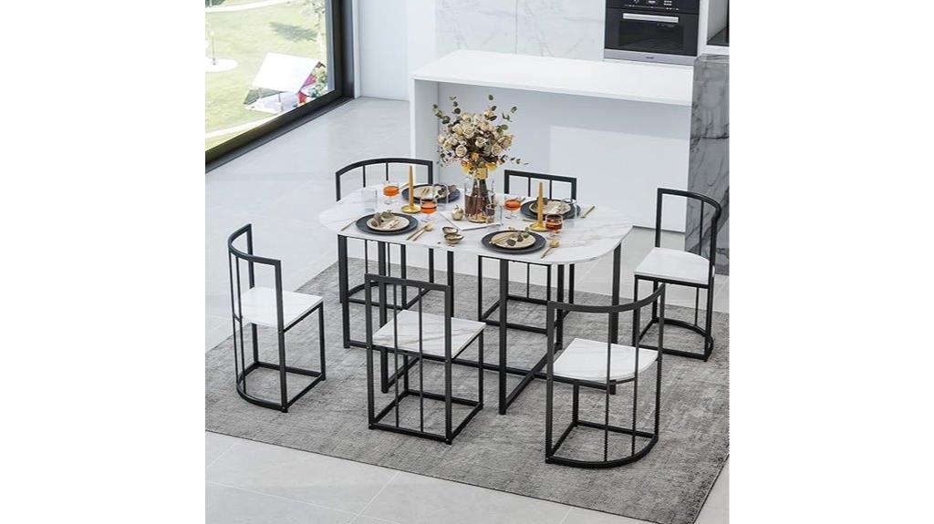 compact metal dining set