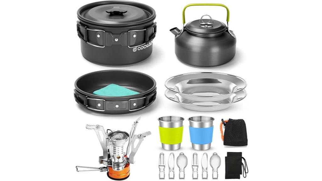 complete camping cookware set