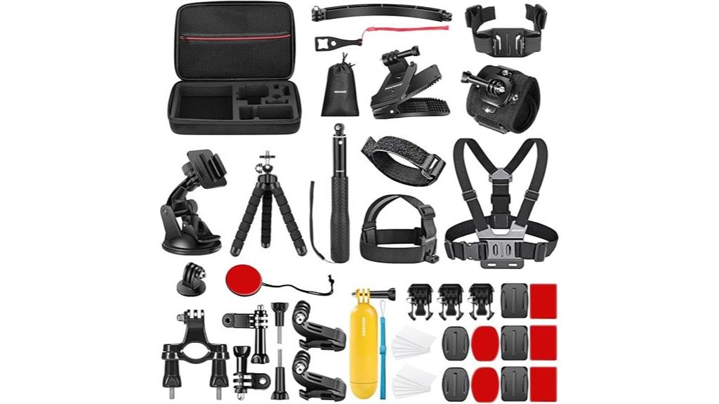 comprehensive action camera accessory kit