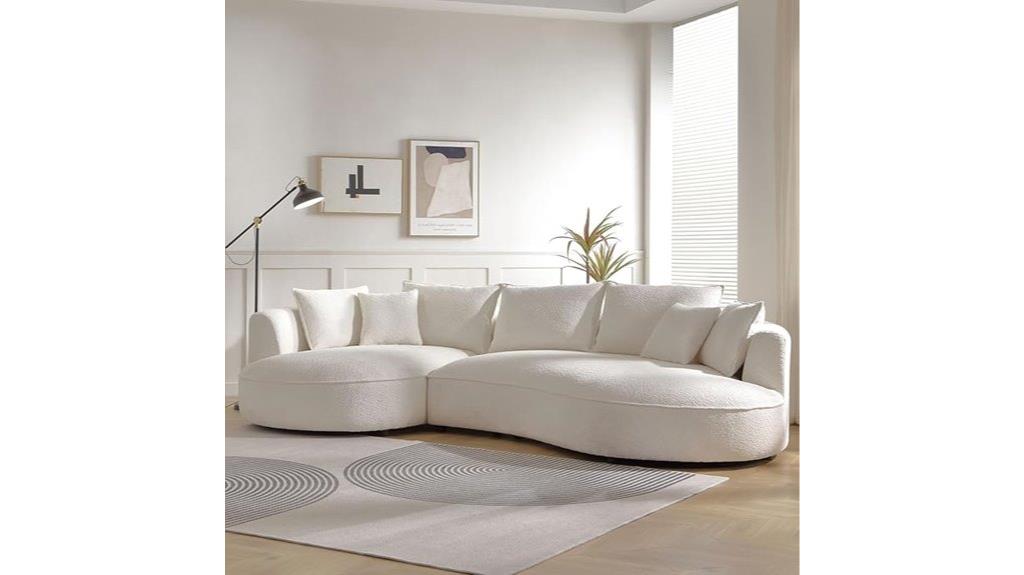 curved living room sofa