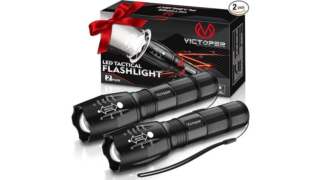 dual bright tactical flashlights