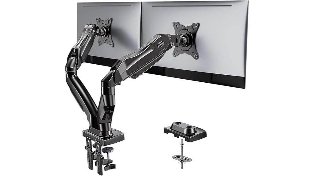 dual monitor adjustable clamp