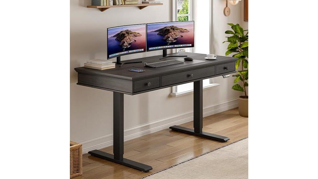 electric desk with drawers
