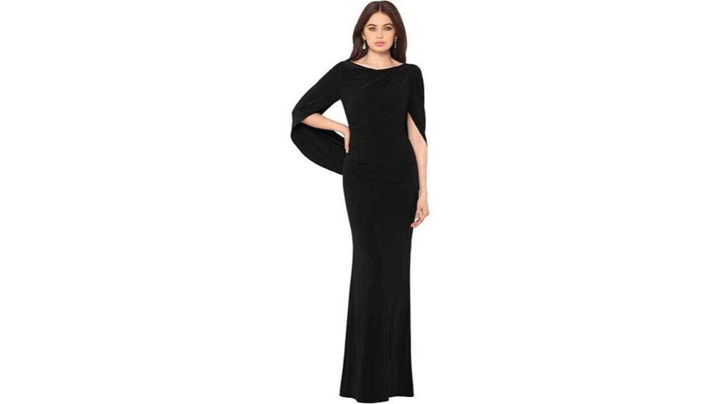 elegant long cowl neck gown
