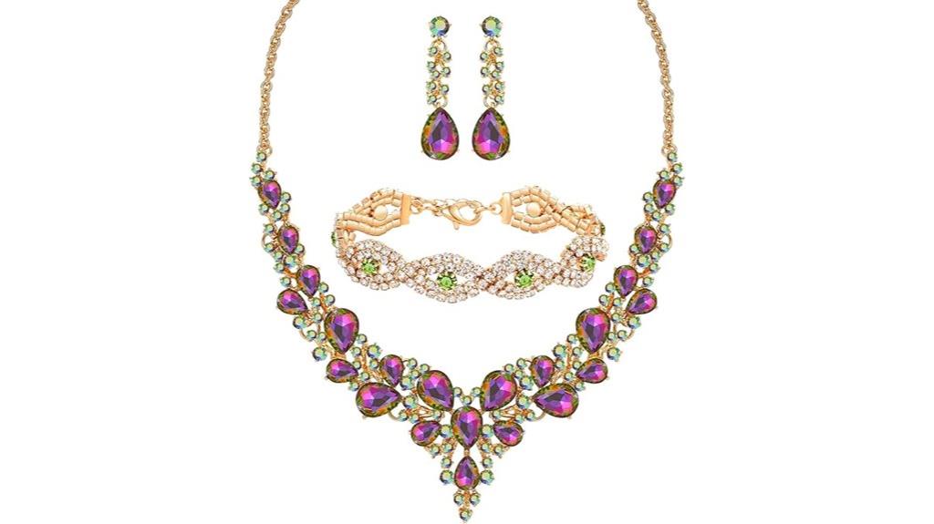 elegant rhinestone jewelry set