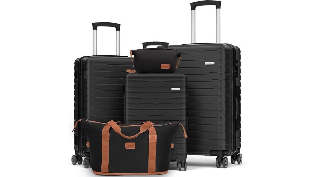 five piece suitcase set