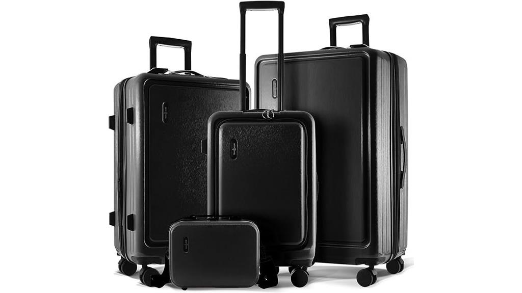 four piece spinner luggage set