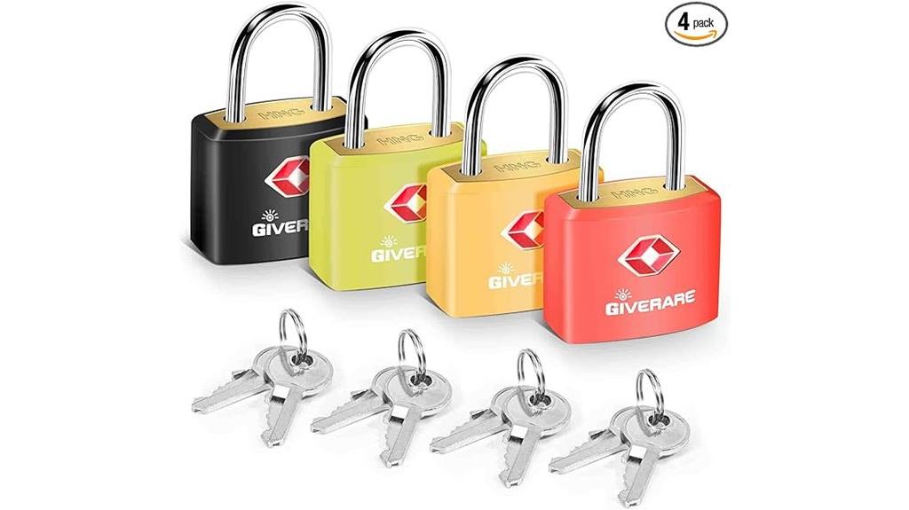 four tsa approved luggage locks