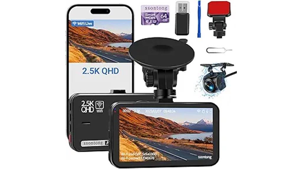 front and rear dash cams