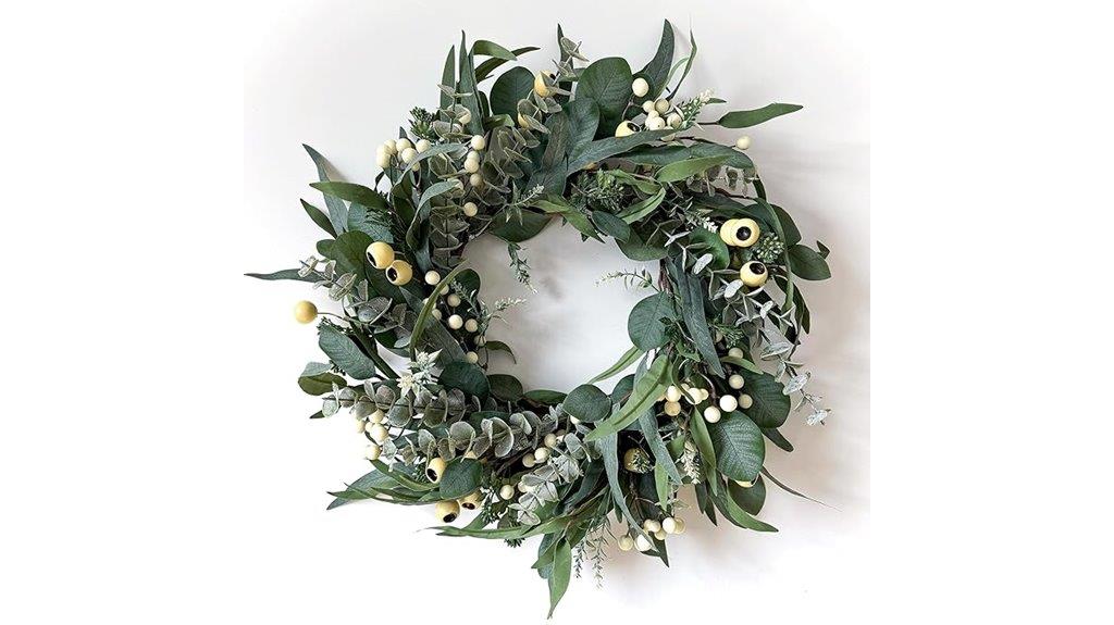 front door greenery wreath