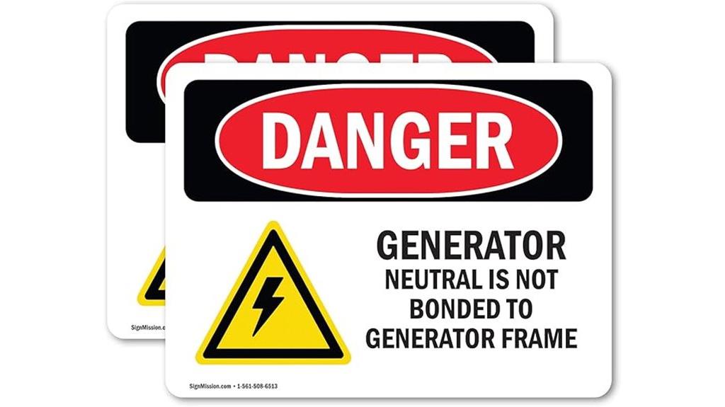 generator neutral osha sign
