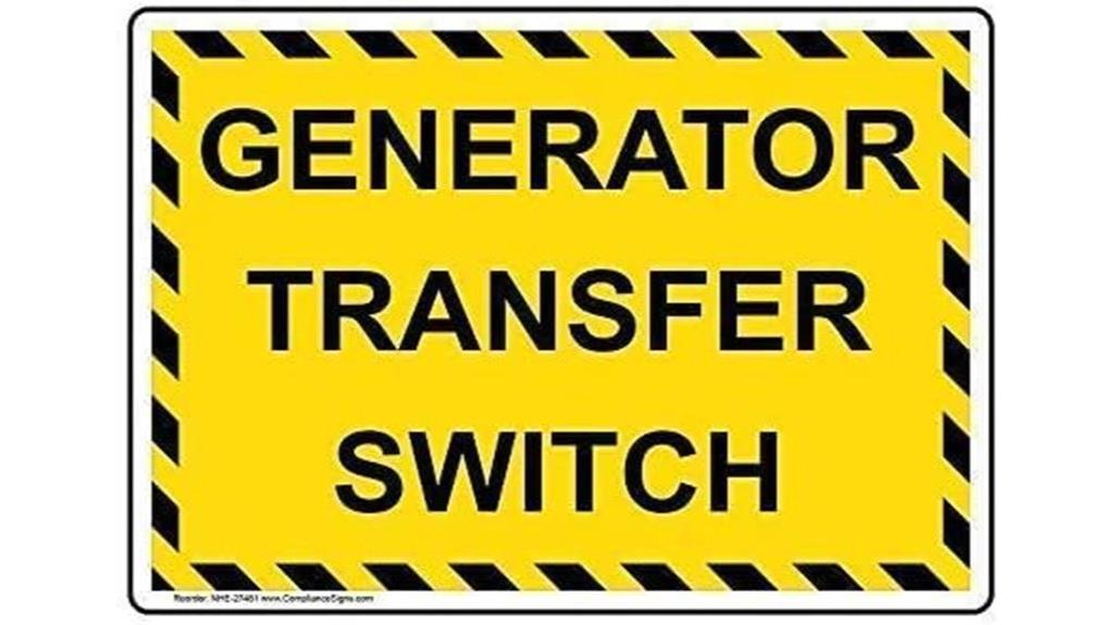 generator switch metal sign