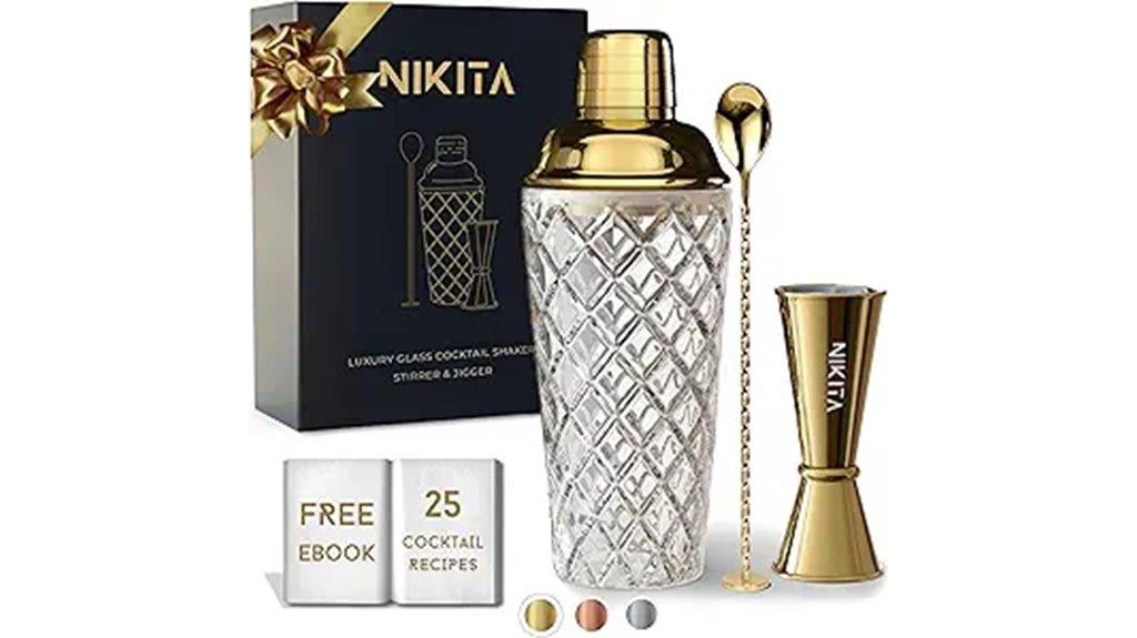 gold barware mixing set