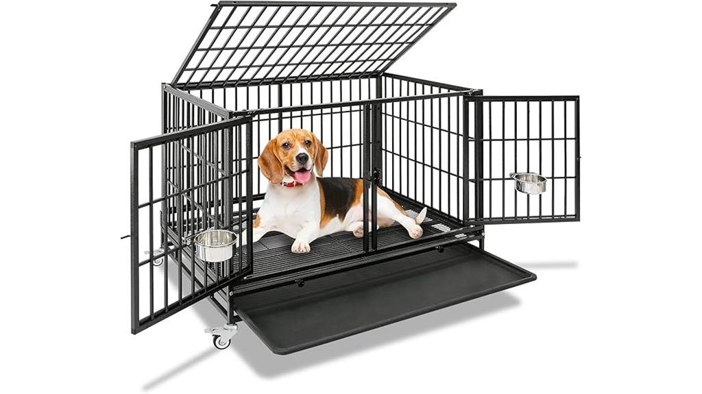 heavy duty dog crate with wheels