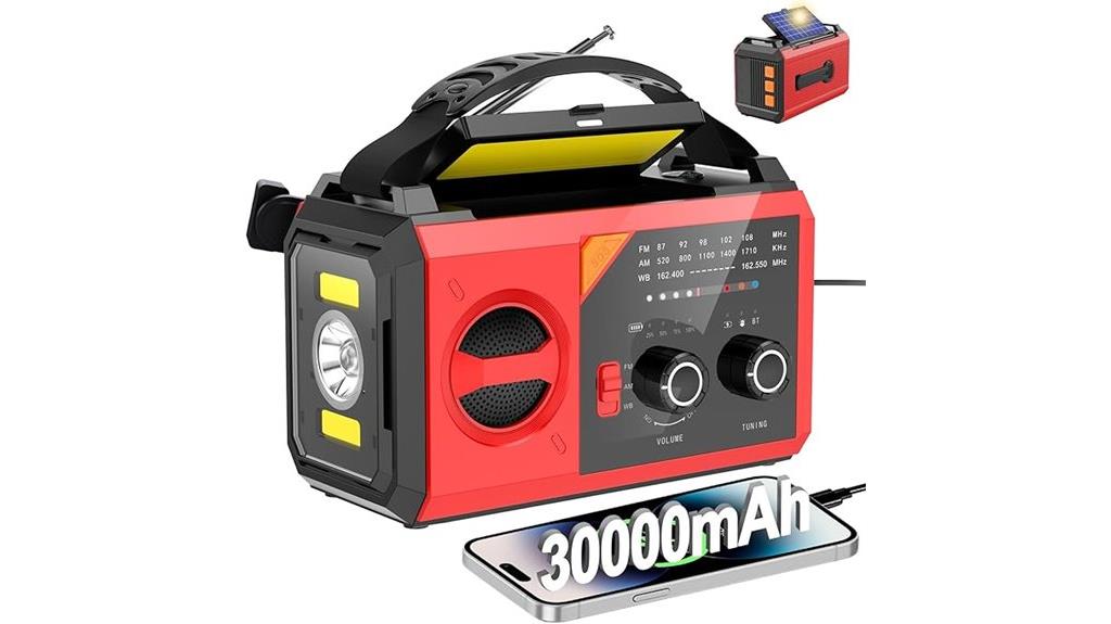 high capacity solar hand crank