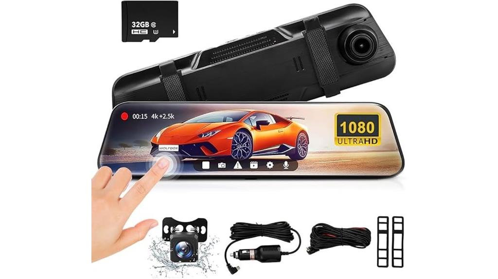 high resolution touchscreen mirror cam