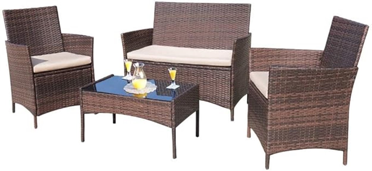 homall 4 piece patio set