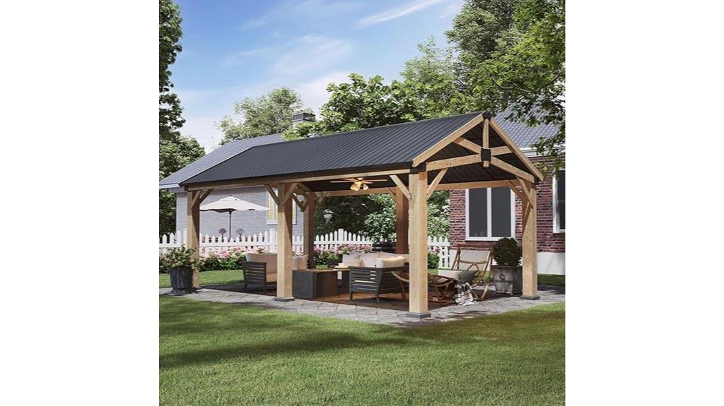 large outdoor wood gazebo