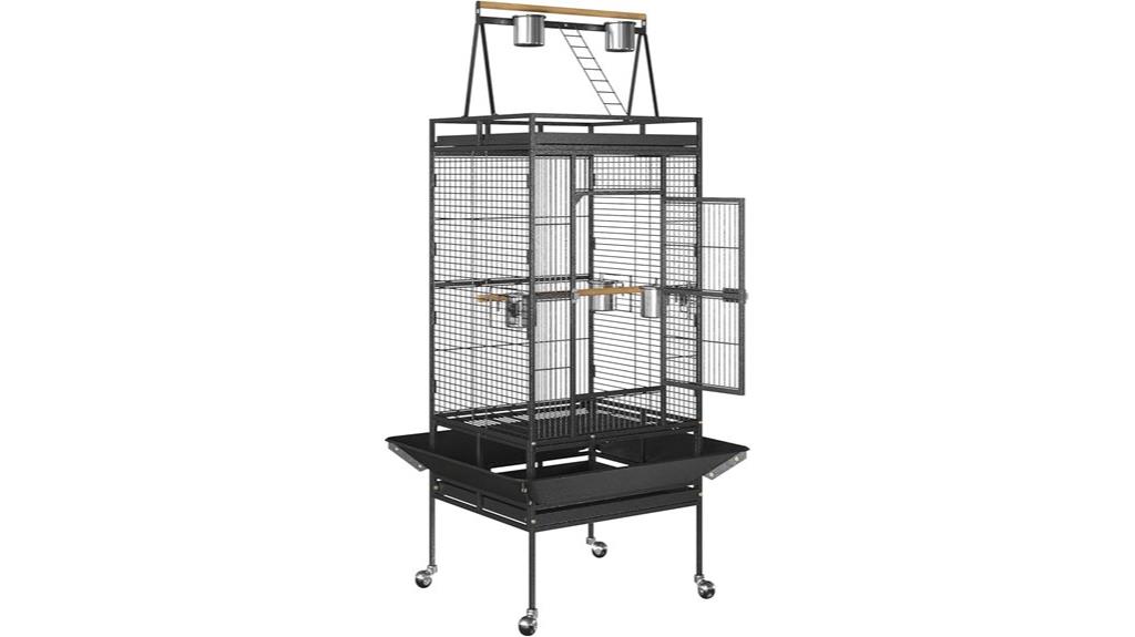 large rolling birdcage stand