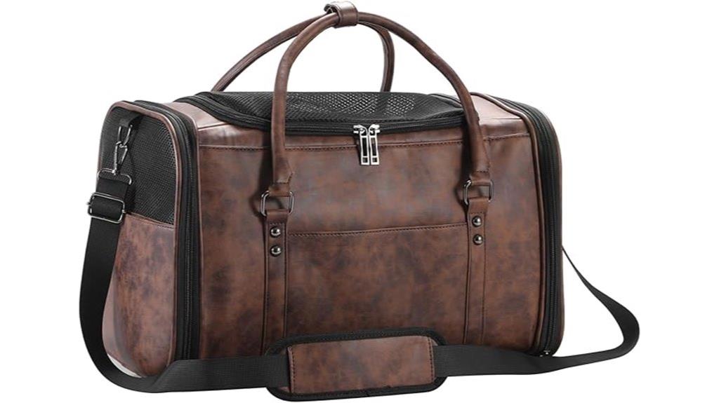 leather pet carrier