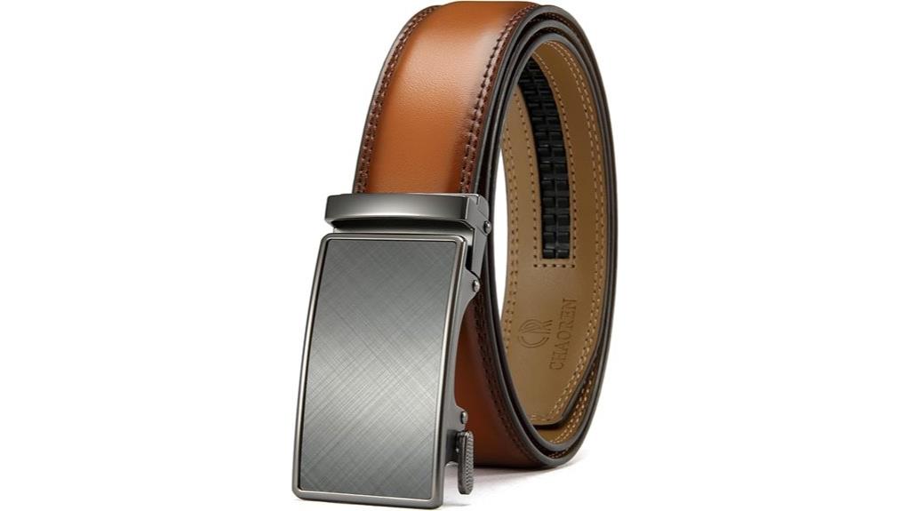 leather ratchet belt for men