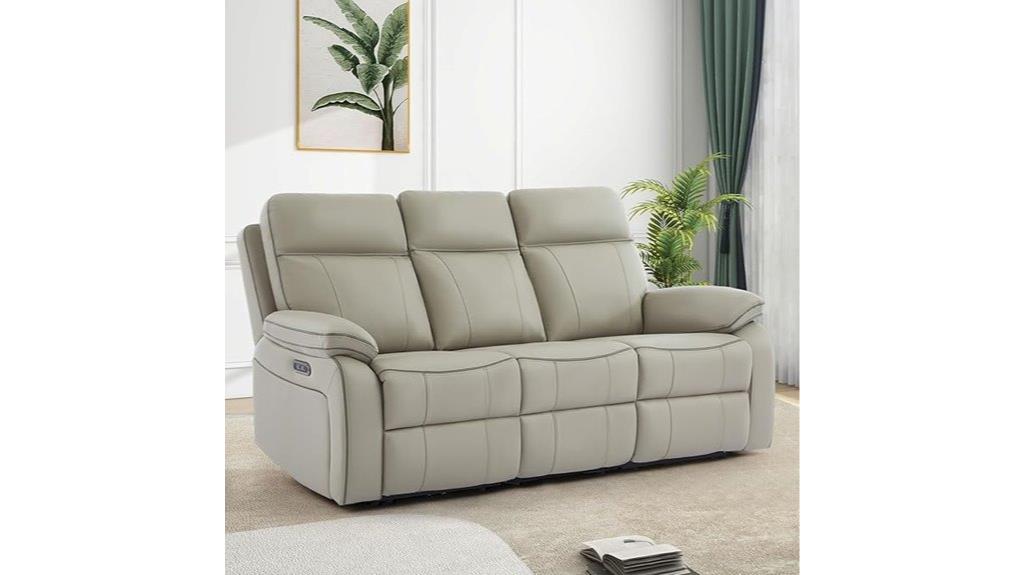 luxury grey power recliner