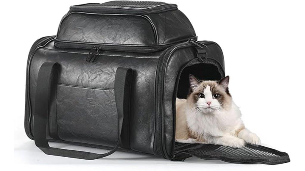 luxury leather pet carrier
